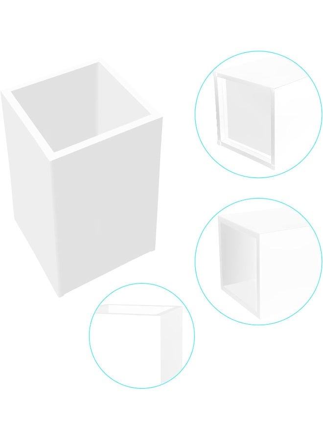 TPGP حامل أقلام رصاص أبيض من الأكريليك 2 عبوة، حامل ملحقات المكتب، منظم تخزين فرش المكياج، منظم قرطاسية حديث لتجهيزات المكتب والمدرسة والمنزل، 2.6X 2.6X 4 بوصات - Image 5