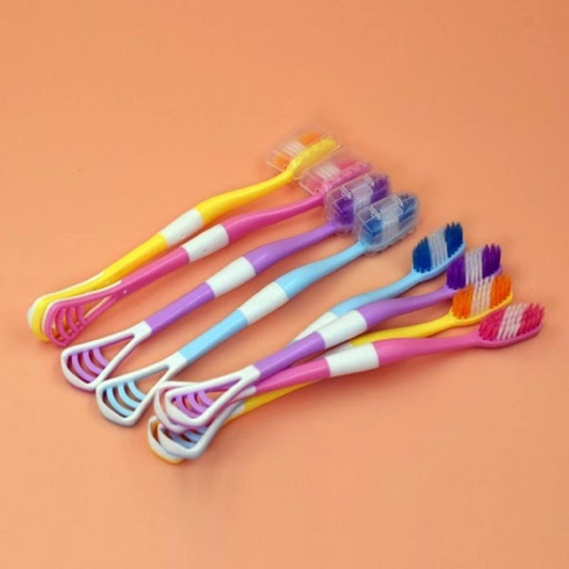 ABUDIT 2 In 1 Soft Toothbrush & Tongue Cleaner Scraper | Personal Care Supplies | For Travel/Outdoor/Camping | Reusable Toothbrush For Kids/Adults - Image 2