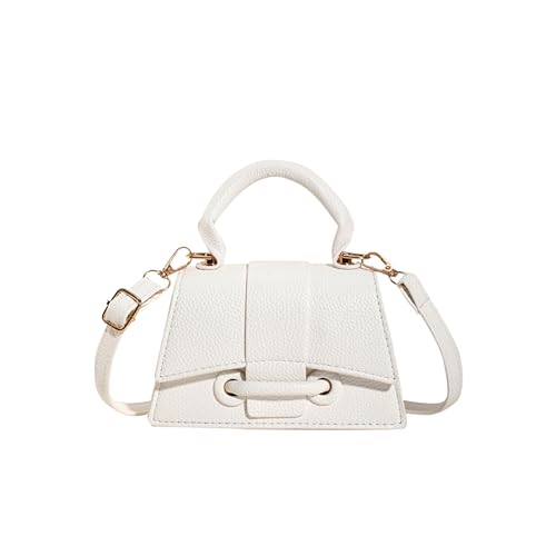 Ayliss Micro Mini Crossbody Handbag Women's Purse Clutch Cute Mini Trendy Bag Top Handle PU Leather Shoulder Bag (White) - Image 1