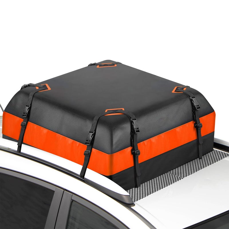 UBOG 15 Cubic Feet Roof Rack Rooftop Cargo Carrier SoftShell Carriers with AntiSlip Mat for All Cars withWithout Rack