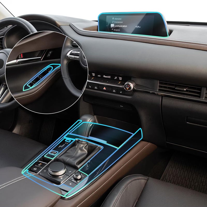FDAIUN - Película protectora de pintura de coche TPU HD, de 0,2 mm, precortada, para Mazda CX30 PPF 2020-2024, protege contra arañazos, accesorios interiores (caja automática, juego completo de 14 - Image 1