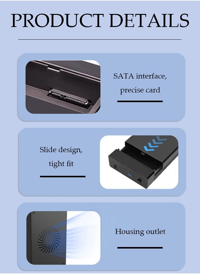 DUNISO - External Hard Drive Enclosure, 2.5 inch and 3.5 inch universal external hard drive housing, USB 3.0 to SATA 3.0 dual high speed, 5Gbps, 3.5 inch, supporting SATA interfaces for mobile, mechanical, and solid state drives，black - Image 1