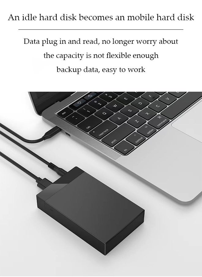 DUNISO - External Hard Drive Enclosure, 2.5 inch and 3.5 inch universal external hard drive housing, USB 3.0 to SATA 3.0 dual high speed, 5Gbps, 3.5 inch, supporting SATA interfaces for mobile, mechanical, and solid state drives，black - Image 1