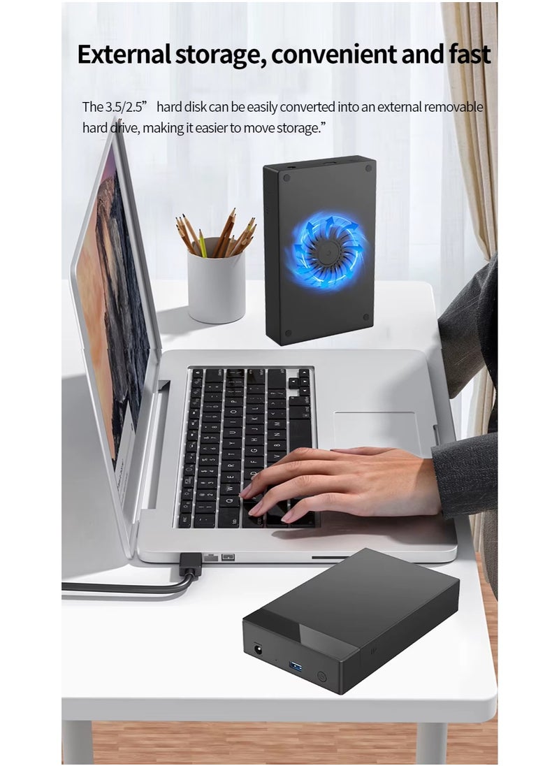 Hard Drive Enclosure Adapter USB 3.0 To SATA External Hard Disk Case Compatible For 2.5 Inchand 3.5 Inch Universal External Hard Drive Housing