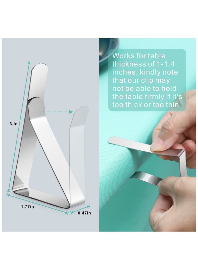 sokany 12 Pack Tablecloth Clips, Heavy Duty Picnic Table Clips, Stainless Steel Table Cloth Cover Clamps, Table Cloth Holders Ideal for Restaurant Picnics Marquees Weddings Graduation Party (Silver) - Image 2