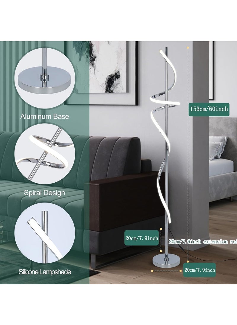 HOCC مصباح أرضي LED حديث باللون الفضي  - Image 5