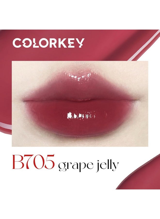 COLORKEY COLORKEY Lip Gloss Mirror Series, Hydrating Lip Gloss with Essential oil, High Shine Glossy Lip Tint, Hydrated & Fuller-looking Lips, Long-Lasting Liquid Lipstick (B705 Grape jelly)  - Image 2