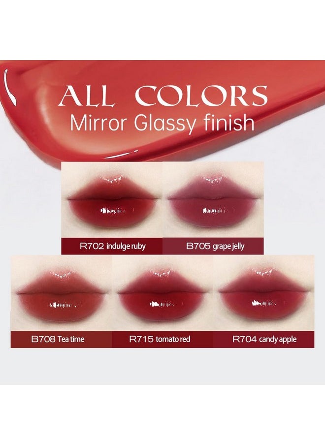 COLORKEY COLORKEY Lip Gloss Mirror Series, Hydrating Lip Gloss with Essential oil, High Shine Glossy Lip Tint, Hydrated & Fuller-looking Lips, Long-Lasting Liquid Lipstick (B705 Grape jelly)  - Image 5