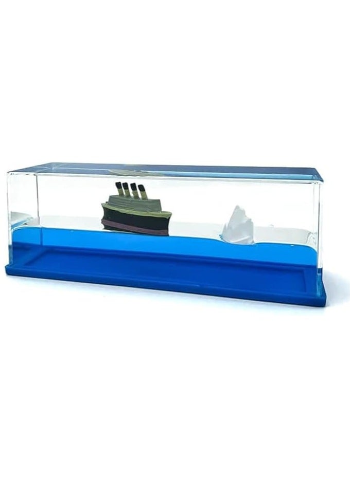 Titanic Cruise Ship Model Liquid Wave Cruise Ship Decoration Cruise Ship That No Longer Sinks-Cruise Ship Iceberg Home Decor Suitable for Home Show Car Decoration, Gifts, Desk or Paperweight - Image 1