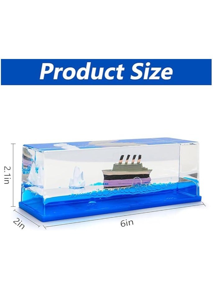 Titanic Cruise Ship Model Liquid Wave Cruise Ship Decoration Cruise Ship That No Longer Sinks-Cruise Ship Iceberg Home Decor Suitable for Home Show Car Decoration, Gifts, Desk or Paperweight - Image 2