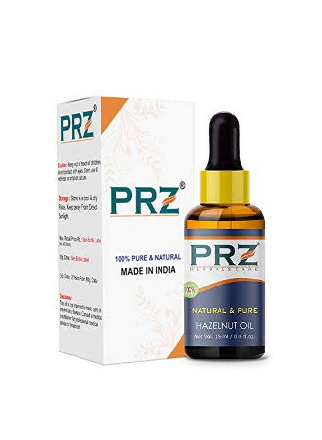 PRZ Hazelnut Cold Pressed Carrier Oil Pure l & Therapeutic Grade Oil for Aromatherapy Body Massage Skin Care & Hair Care 15 ml - Image 2