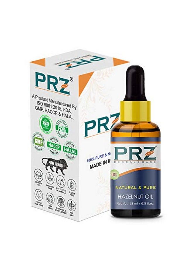 PRZ Hazelnut Cold Pressed Carrier Oil Pure l & Therapeutic Grade Oil for Aromatherapy Body Massage Skin Care & Hair Care 15 ml - Image 3