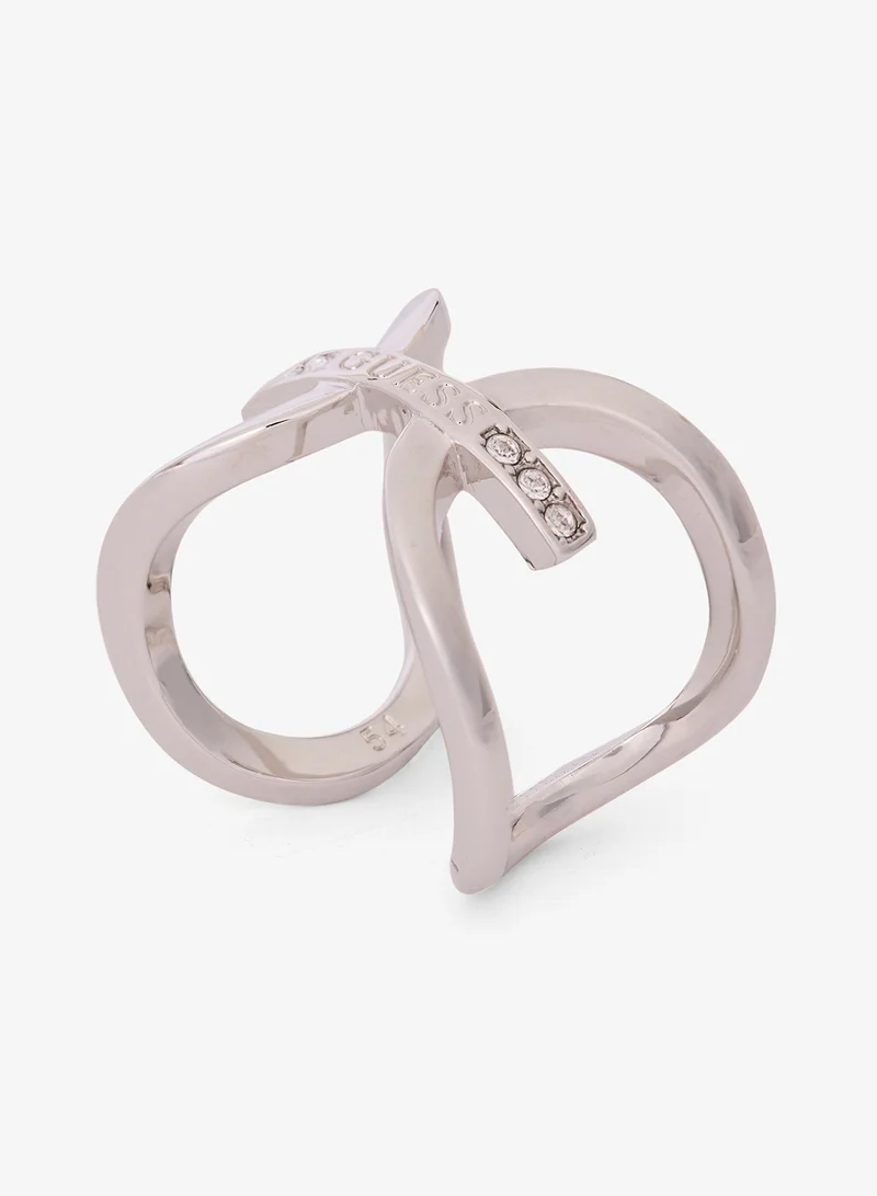 GUESS Circle & Bar Bow Ring