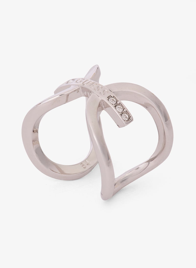 GUESS Circle & Bar Bow Ring - Image 2