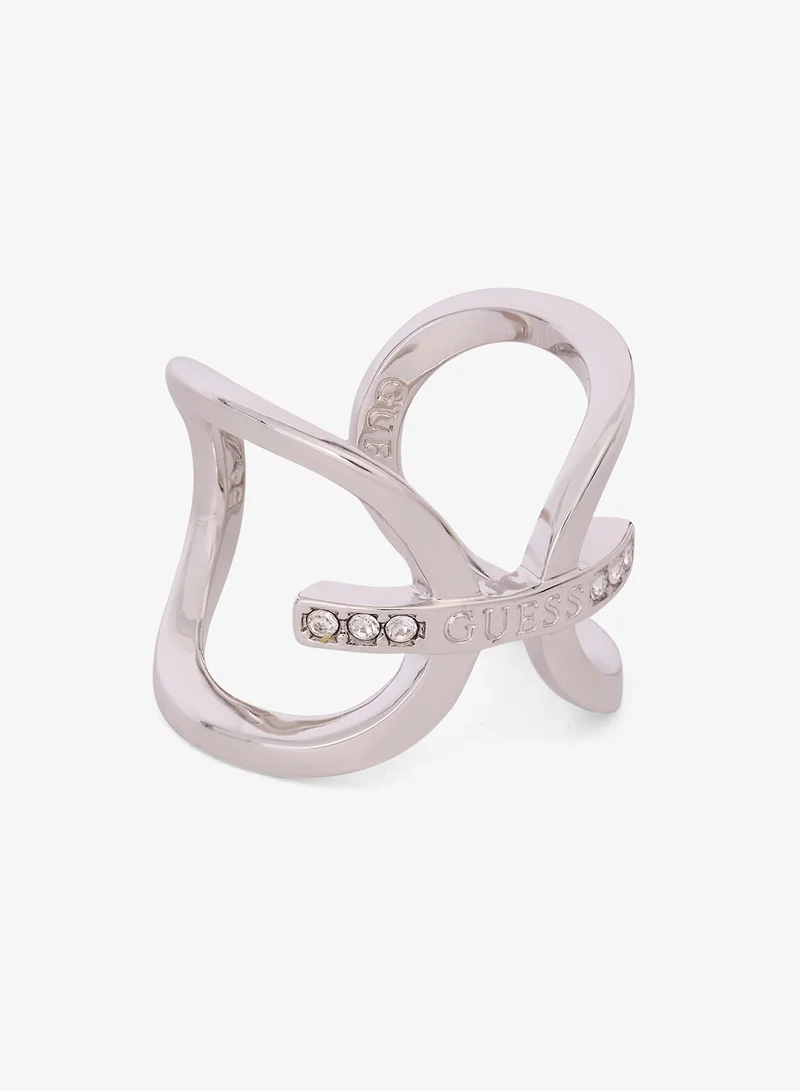 GUESS Circle & Bar Bow Ring