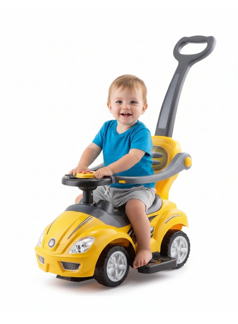3-in-1 Ride-On Activity Toy with Push Handle and Musical Steering Wheel 62*40*86cm - Image 1
