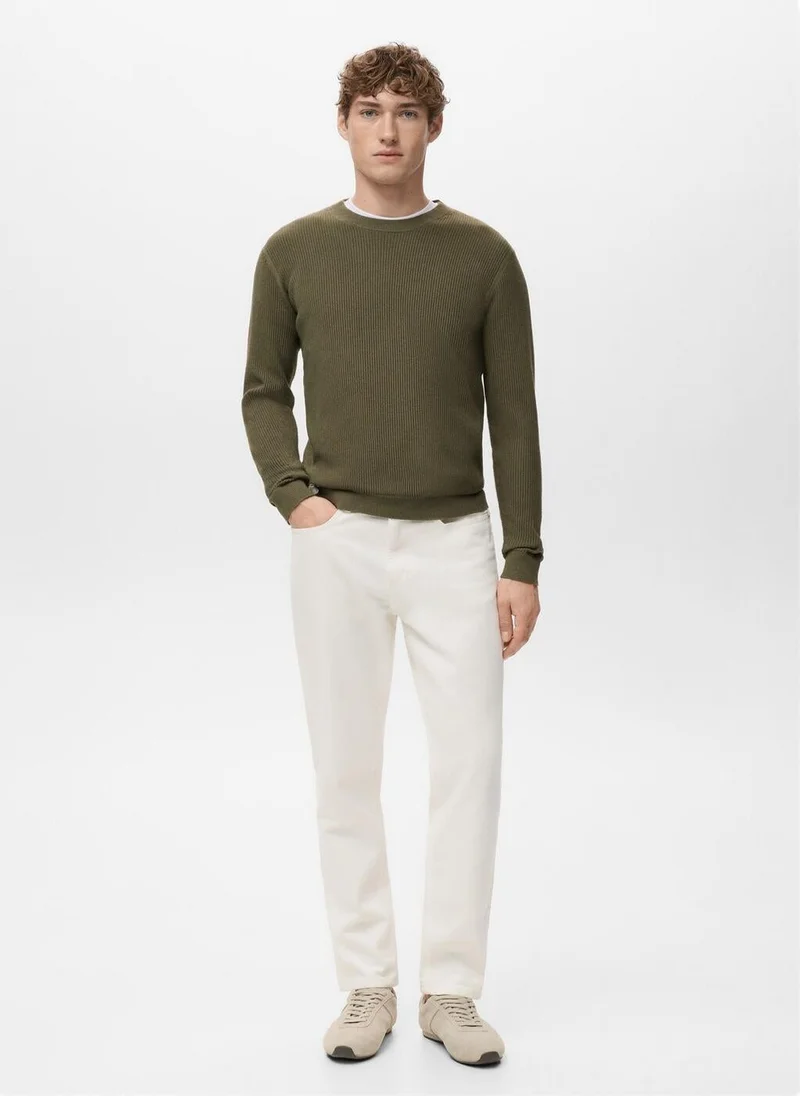 Mango Man  Fine rib-knit cotton sweater for Men | Best Price UAE