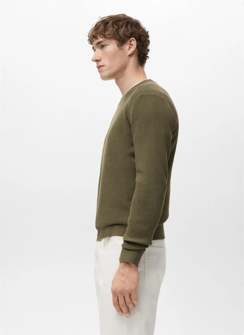 Mango Man  Fine rib-knit cotton sweater for Men | Best Price UAE