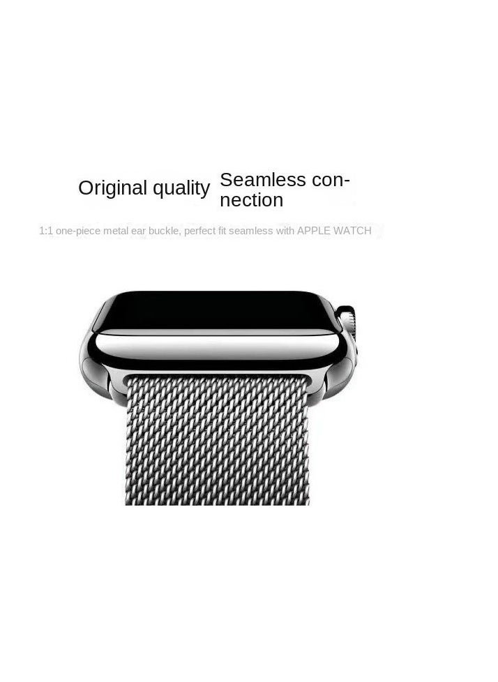 HW - 2 Pack Suitable For Apple Watch Alpine Watch Band 49mm/45mm/44mm/42mm Milan Stainless Steel Magnetic Watch Band Compatible With Iwatch Series 8/Ultra/7/Se/6/5/4/3/2/8/9 /Silver Black - Image 1