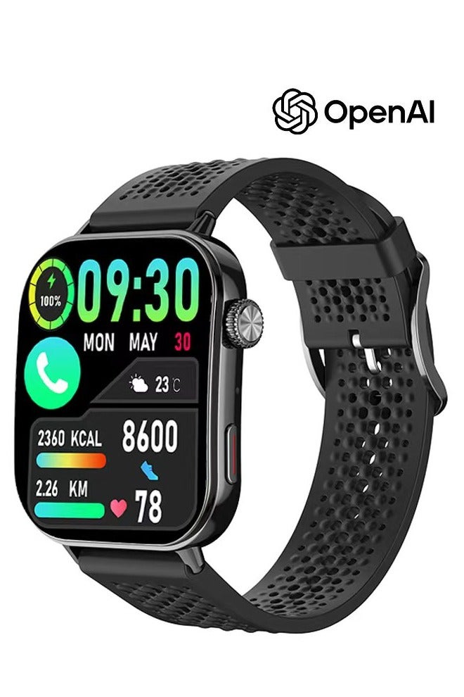 KitKey Korean Brand Smart Watch 6 Pro – Built-in ChatGPT AI Assistant, 2.06" AMOLED Curved Display, AI Dynamic Watch Faces with 3D Sliding UI, Bluetooth Calling, IP68 Waterproof,Quick-Release Breathable Strap, Zinc Alloy Vacuum-Plated Frame, Compatible with Android and iOS - Image 1
