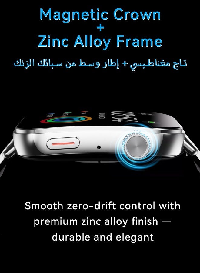 كيتكي ساعة ذكية 6 من علامة كورية، ساعة ذكية ChatGPT AI، ساعة بمكالمات بلوتوث، شاشة AMOLED منحنية 2.06 بوصة، ساعة رياضية مقاومة للماء IP68، ساعات ذكية للرجال، ساعات ذكية للبنات، هيكل من سبيكة الزنك، متوافقة مع أندرويد و iOS، لون أسود - Image 5