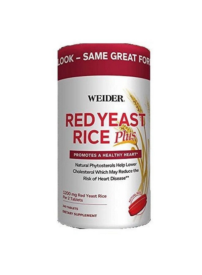 Weider Red Yeast Rice Plus with Phytosterols 1200 mg per 2 Tablets - 240 Tablets - Image 1