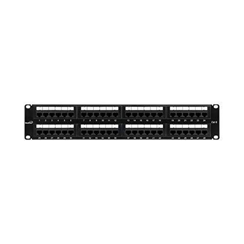 NavePoint 48-Port CAT6 Patch Panel,2U, Black - Image 2