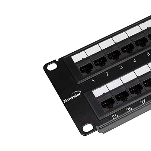 NavePoint 48-Port CAT6 Patch Panel,2U, Black - Image 4