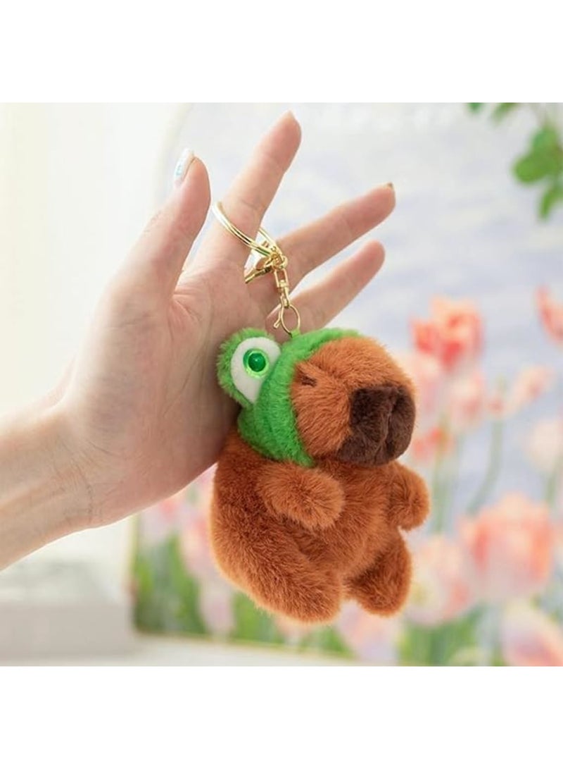 SYOSI Capybara Keychain, Plush Animal Keyring, Cute Soft Mini Pendant for Bags Keys and Backpacks, Fun Decoration or Gift for Women Men Kids, 2 Pcs - Image 3