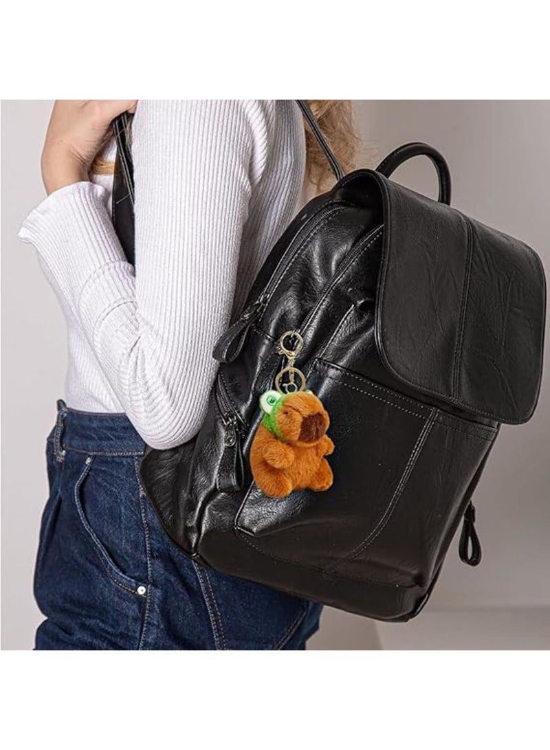 SYOSI Capybara Keychain, Plush Animal Keyring, Cute Soft Mini Pendant for Bags Keys and Backpacks, Fun Decoration or Gift for Women Men Kids, 2 Pcs - Image 2