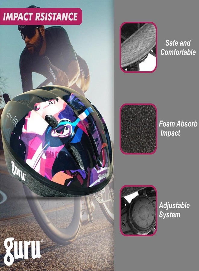 GURU Cycling Helmet, Light Weight with Superior Ventilation, Adjustable Helmet for Mountain, Road Bike & Skating with Premium Black EPS Foam Lining, Ideal for Adults and Kids (Face Lift, Small) - Image 5