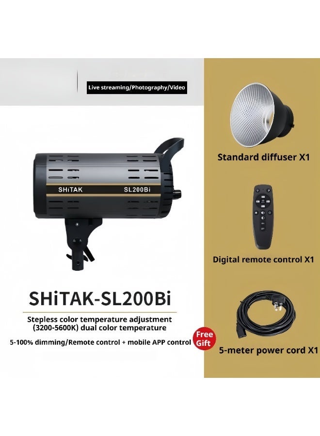 مبرد 160W مصباح فيديو LED ثنائي اللون، إضاءة استوديو COB احترافية 3200K-5600K مع قاعدة بوانز وعاكس قياسي، ضوء مستمر قابل للتعتيم 0-100% للتصوير الفوتوغرافي، البث المباشر، يوتيوب، صناعة الأفلام (تحكم عبر التطبيق والريموت) - Image 2