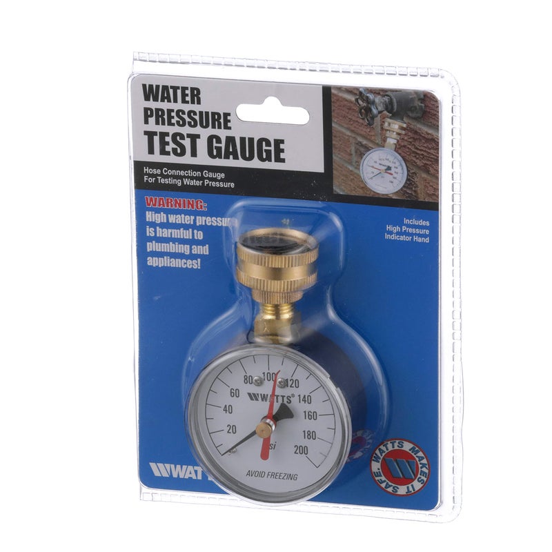 Watts 2-1/2" Hose Connection Water Pressure Test Gauge, 3/4" (20 mm) HT Hose Connection, Copper Alloy, Black Enamel Steel Case, Red Indicator Hands, ASME Type B Accuracy - Image 3