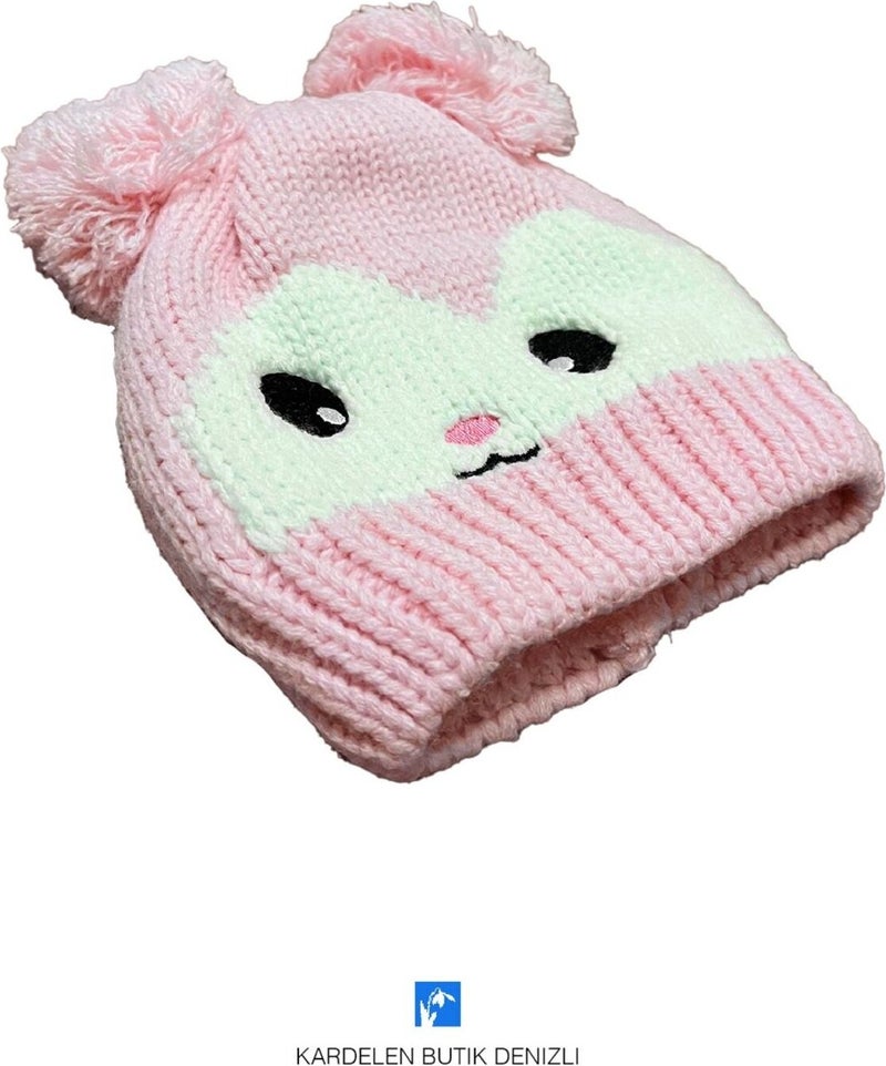 Kardelen Butik Denizli Kardelen Boutique Denizli Baby Cute Beanie with Fiber Fleece Inside (0-18 Months)  - Image 1