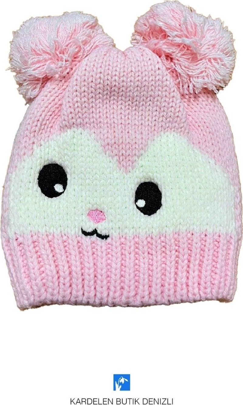 Kardelen Butik Denizli Kardelen Boutique Denizli Baby Cute Beanie with Fiber Fleece Inside (0-18 Months)  - Image 3