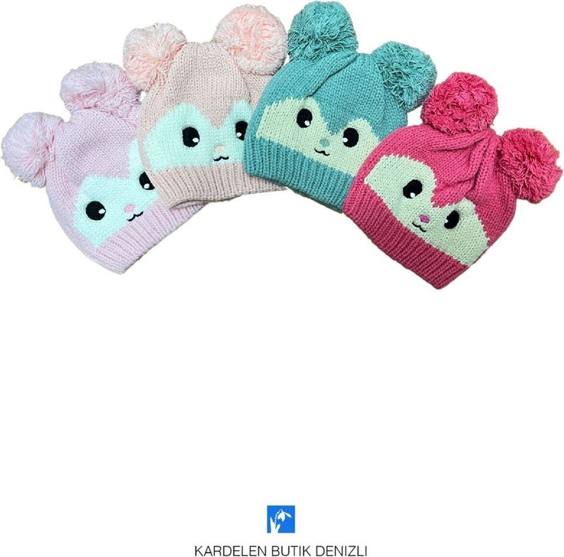Kardelen Butik Denizli Kardelen Boutique Denizli Baby Cute Beanie with Fiber Fleece Inside (0-18 Months)  - Image 2