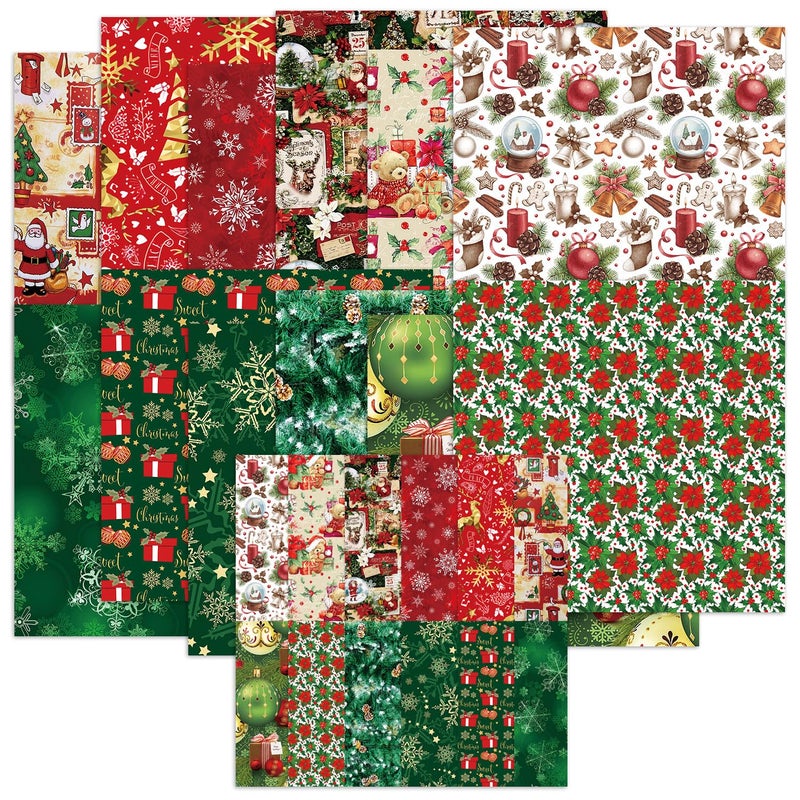 iKammo 66 Christmas Scrapbook Paper Merry Christmas Origami Papers Pad 24 Sheets SingleSided Colorful Christmas Patterned Paper for Kids DIY Cardmaking journaling Junk Journal Papers - Image 3