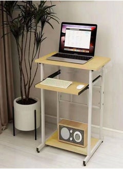 Portable Standing Desk Small Desk For Small Spaces Laptop Computer Desk with Layer Storage Rack for Home Office 60 x 40 x 75 Centimeter