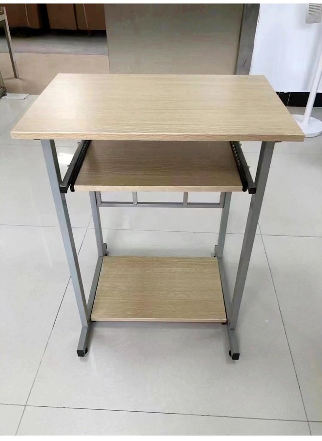 fashionhome - Portable Standing Desk Small Desk For Small Spaces Laptop Computer Desk with Layer Storage Rack for Home Office 60 x 40 x 75 Centimeter - Image 1