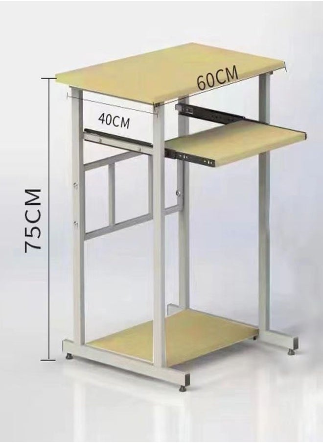 fashionhome - Portable Standing Desk Small Desk For Small Spaces Laptop Computer Desk with Layer Storage Rack for Home Office 60 x 40 x 75 Centimeter - Image 1