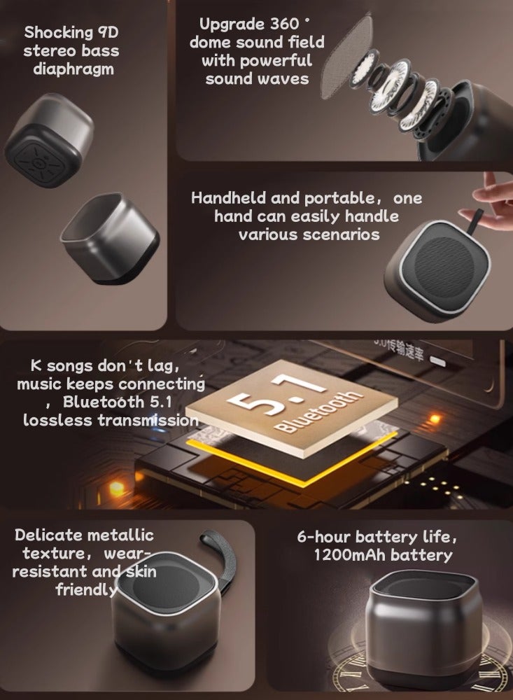 بلوتوث اللاسلكية المتكلم مصغرة مصغرة المتكلم المحمولة المدمجة ، ونوعية الصوت ممتازة - Image 2