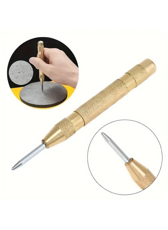 Black Automatic Spring Center Punch Tool High Hardness Steel for Glass Plastic Metal - Image 4