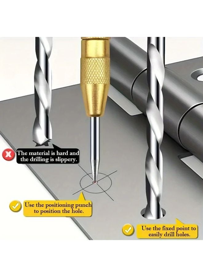 Black Automatic Spring Center Punch Tool High Hardness Steel for Glass Plastic Metal - Image 3