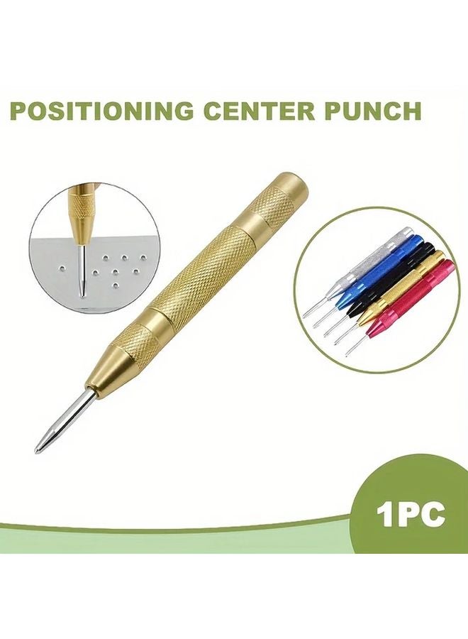 Black Automatic Spring Center Punch Tool High Hardness Steel for Glass Plastic Metal - Image 2