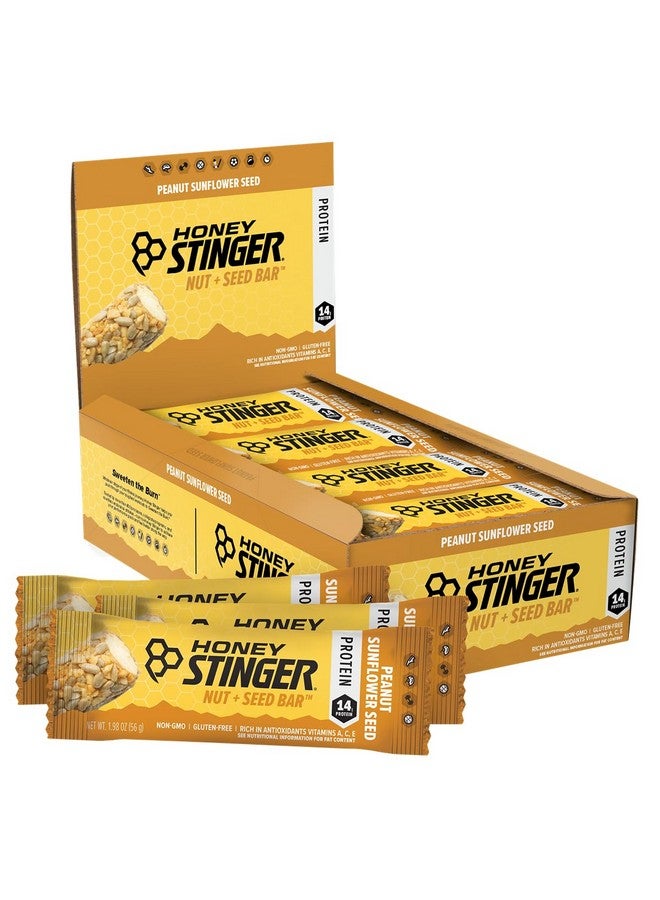 هوني ستينغر بار عسل الجوز والبذور | بذور عباد الشمس والفول السوداني | طعام غني بالبروتين لممارسة الرياضة والتحمل والأداء والتعافي | بار الوجبات الخفيفة للتغذية الرياضية للمنزل والصالة الرياضية، بعد التمرين | علبة من 12 قطعة - Image 1
