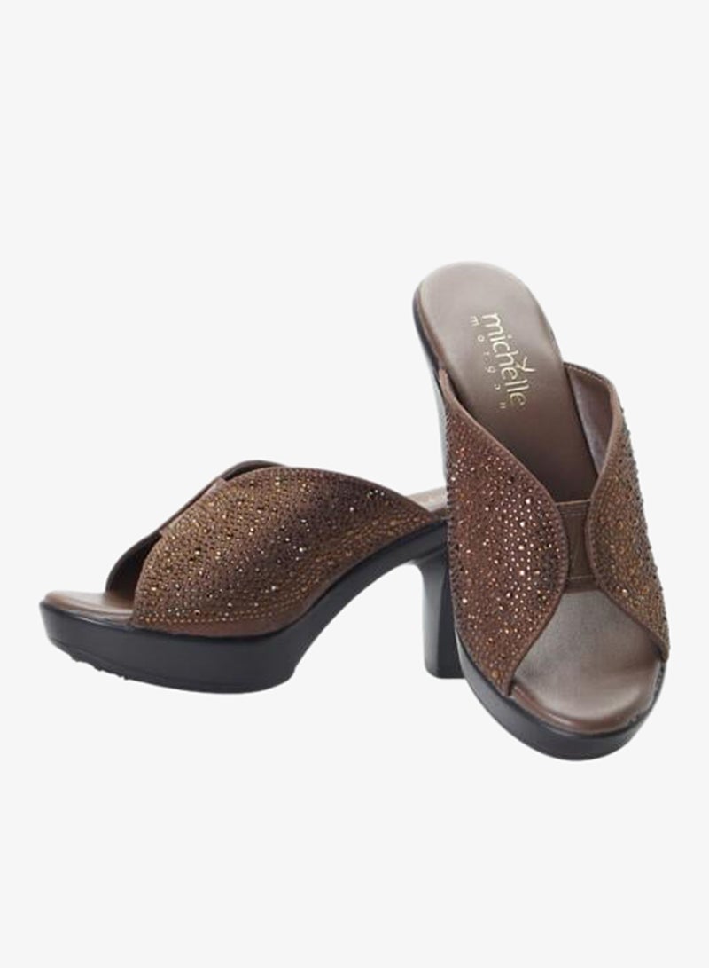 ميشيل مورجان 092-3064 Michelle Morgan Ladies High Heel Sandals 514RC518 Brown - Image 2