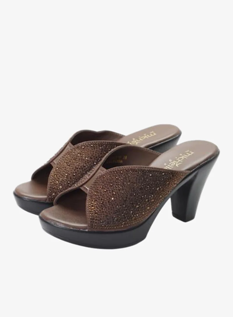 Michelle Morgan Brown 092-3064 Michelle Morgan Ladies High Heel Sandals 514RC518 Brown for Women | Best Price UAE