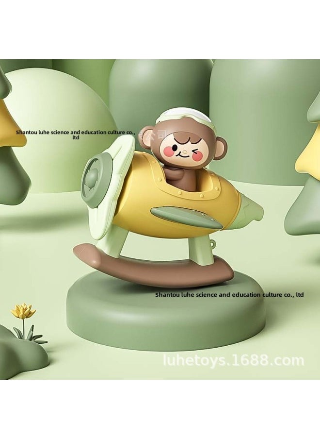 Generic Infants Coax Baby To Turn Happy Busy Board Hand Catch Ball Early Education Whistle Stack High Tambourine Rattle Baby Toy-Color:Whistle Monkey-green Bag  - Image 1