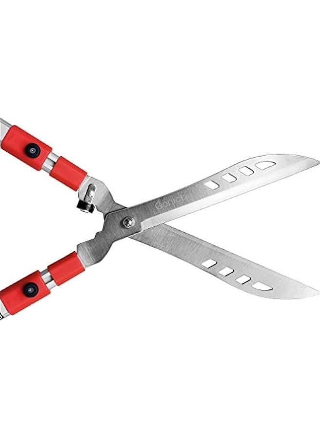 Arabest Adjustable Hedge Shears with Wavy SK-5 Steel Blade, Handle Length 19-32, Garden Pruning Trimmers and Grass Clippers - Image 2