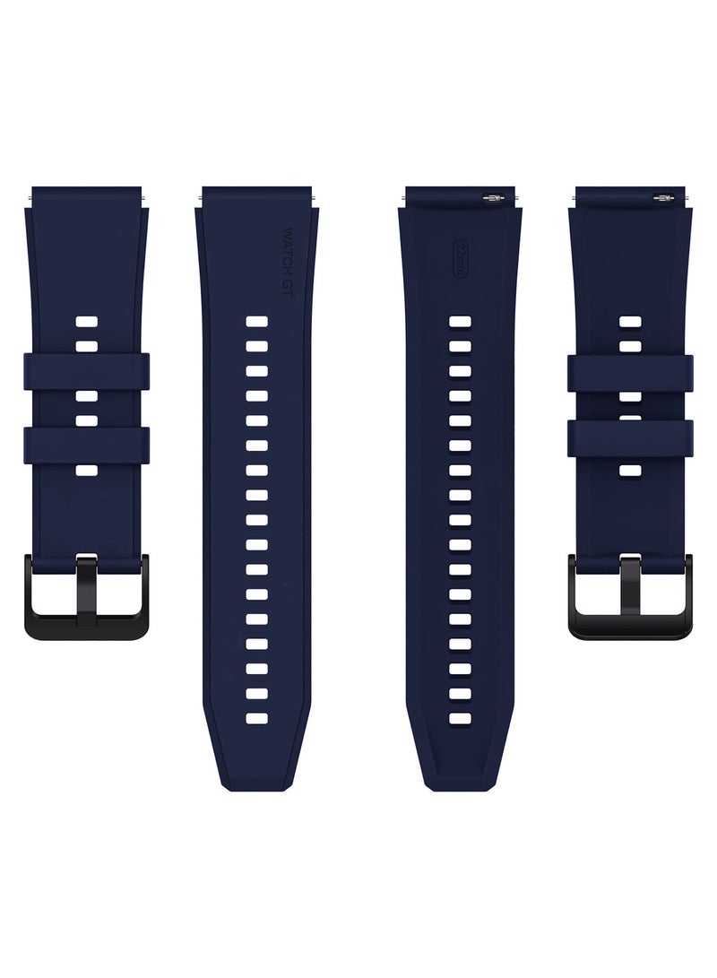 CATANES (For Huawei GT Series) 22mm Silicone Straps Watch Band Strap for Huawei GT3 / Huawei GT3 pro/Huawei GT/Huawei GT 2 (46mm) Watch Band/Huawei Watch GT2 Pro Strap/Samsung Galaxy Watch 46mm / Galaxy Watch 3 45mm - Navy Blue - Image 5